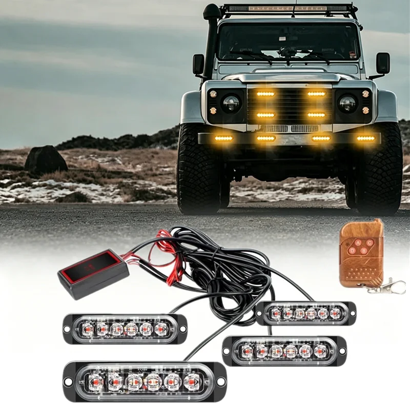 4X 6 LED Car Truck Urgent Beacon Warning Hazard Flash Strobe Light Wireless Flashing Emergency Signal Lamps Remote Police Light
4X 6 LED Car Truck Urgent Beacon Warning Hazard Flash Strobe Light Wireless Flashing Emergency Signal Lamps Remote Police Light