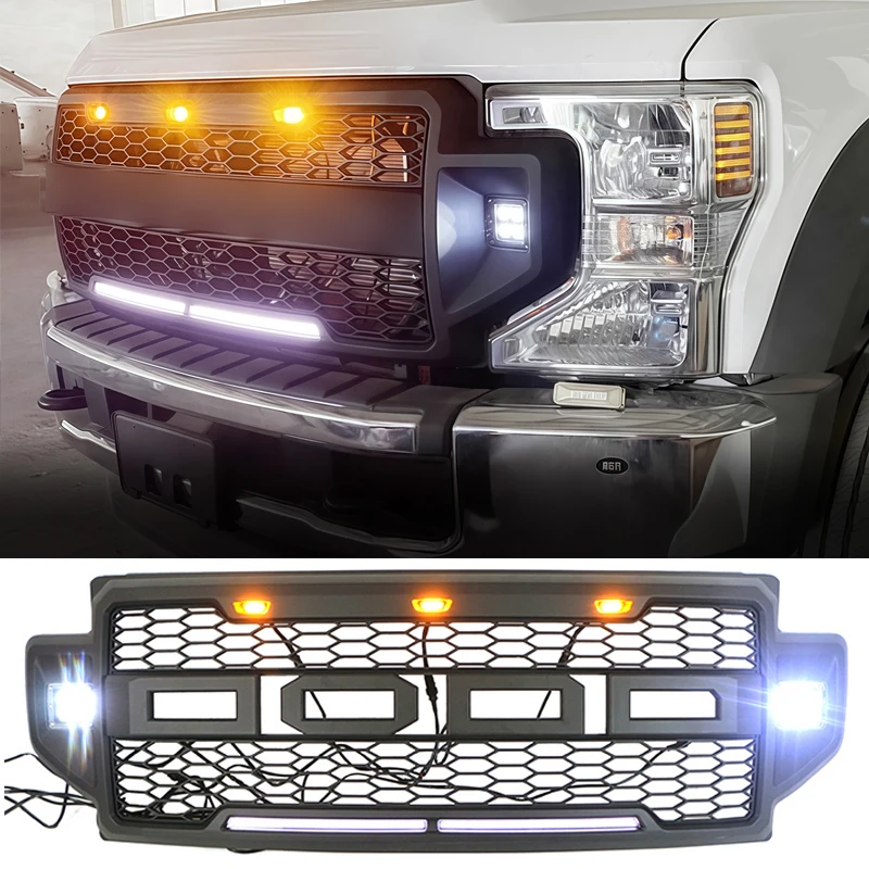 Front Bumper Grill With Led Lights Auto Parts Grille Modification Accessories Decoration Fits For 2021-2022 Ford F250 F350 F450
Front Bumper Grill With Led Lights Auto Parts Grille Modification Accessories Decoration Fits For 2021-2022 Ford F250 F350 F450