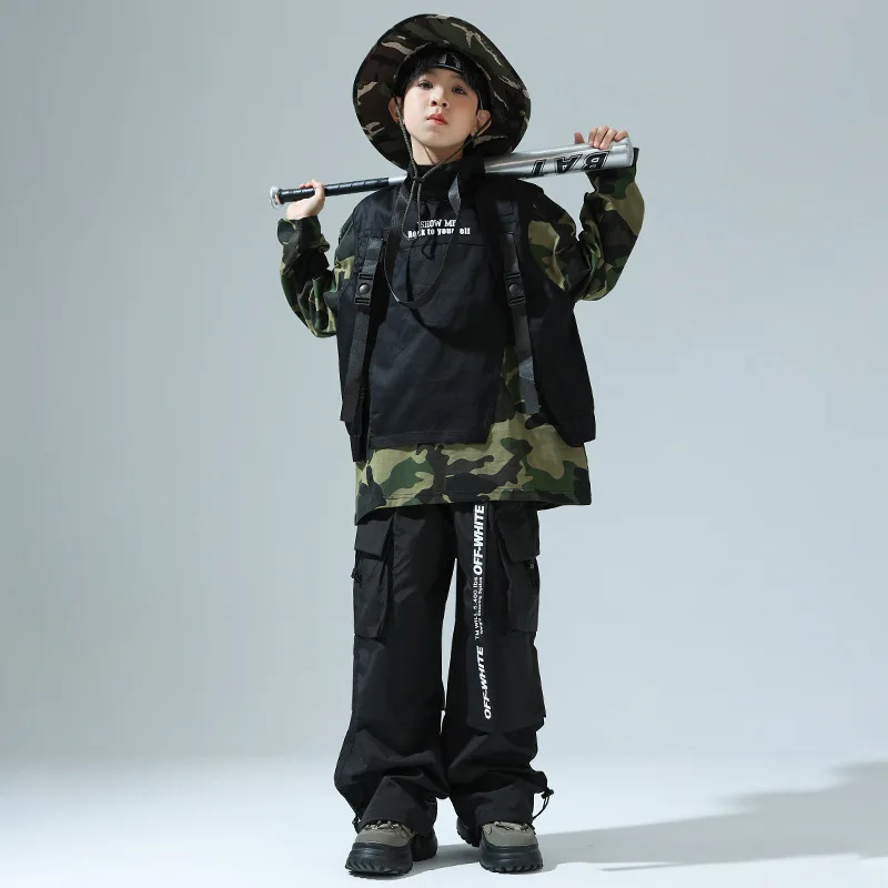 Kid Hip Hop Clothing Black Sleeveless Jacket Vest Green Camo Sweatshirt Casual Cargo Pants for Girl Boy Dance Costumes Clothes
Kid Hip Hop Clothing Black Sleeveless Jacket Vest Green Camo Sweatshirt Casual Cargo Pants for Girl Boy Dance Costumes Clothes