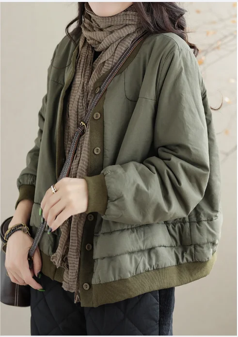 Cotton Padded Women's Winter Coat Women's Autumn Style Loose Fitting Cotton Jacket Casual Cotton Jacket
Cotton Padded Women's Winter Coat Women's Autumn Style Loose Fitting Cotton Jacket Casual Cotton Jacket
