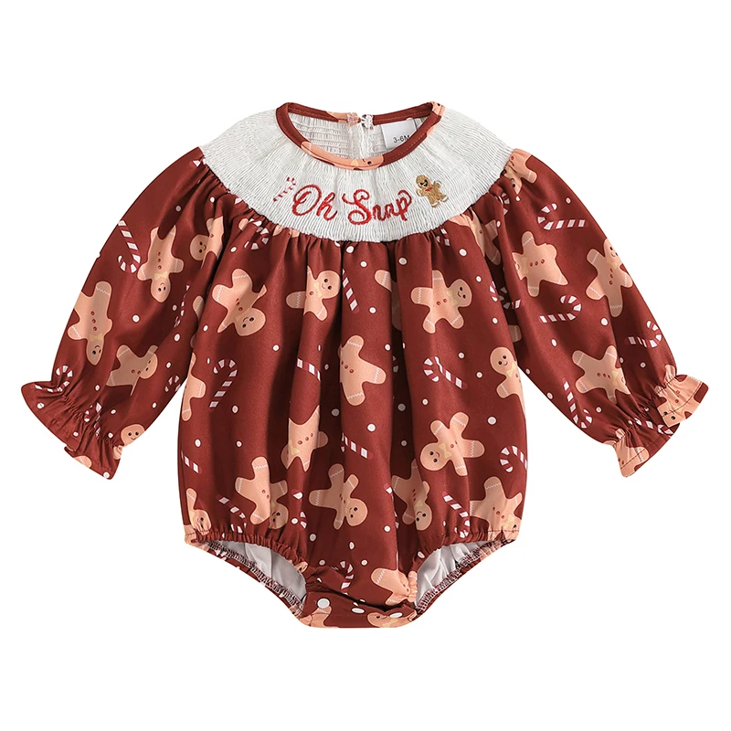 Baby Girls Christmas Romper Long Sleeve Crew Neck Gingerbread Man Print Bodysuit Clothes for Casual Daily
Baby Girls Christmas Romper Long Sleeve Crew Neck Gingerbread Man Print Bodysuit Clothes for Casual Daily