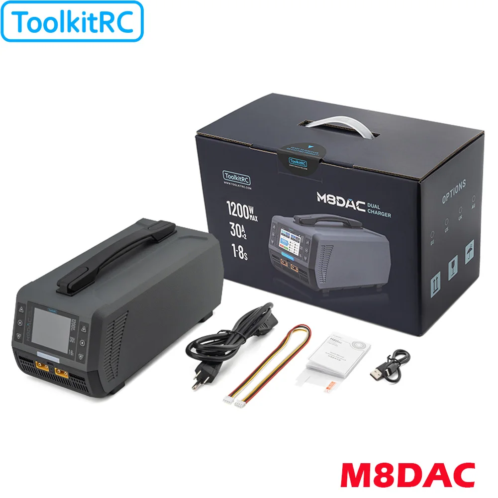Интеллектуальное зарядное устройство ToolkitRC M8DAC, 2-канальный IPS-дисплей 1-8S, AC 1200 Вт, 50 А, 30 А, модель автомобиля 1/5, 1/6, 1/7, быстрая зарядка
Интеллектуальное зарядное устройство ToolkitRC M8DAC, 2-канальный IPS-дисплей 1-8S, AC 1200 Вт, 50 А, 30 А, модель автомобиля 1/5, 1/6, 1/7, быстрая зарядка