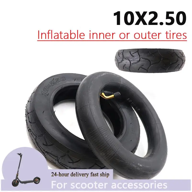 10 inch 10x2.50 high-quality outer tire thickened electric scooter inner and outer tire inflatable tire
10 inch 10x2.50 high-quality outer tire thickened electric scooter inner and outer tire inflatable tire