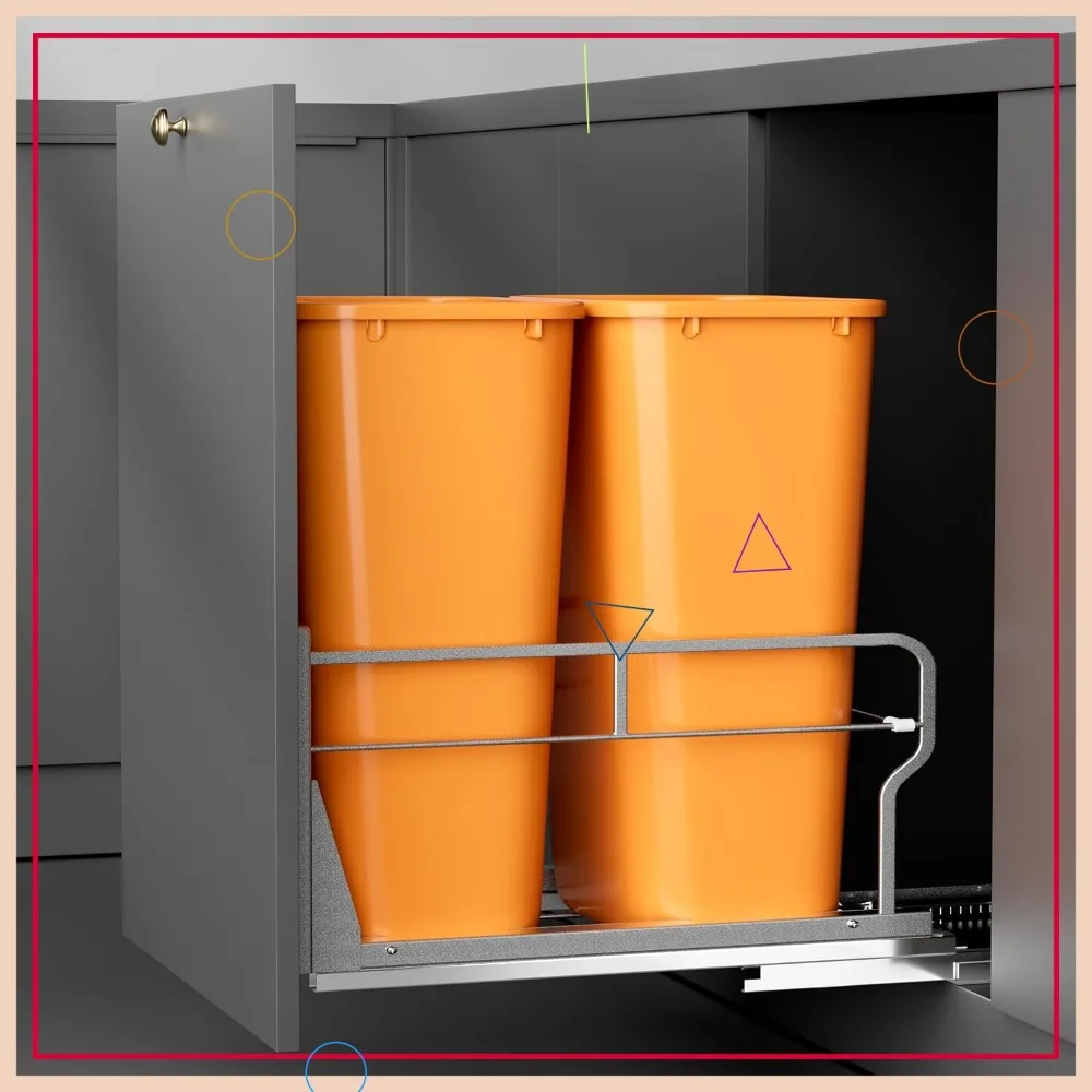 Pull-Out Under Cabinet Trash Can Kit with Soft-Close Slides, Door Mounting Included, Fits 17"W x 24"D Openings
Pull-Out Under Cabinet Trash Can Kit with Soft-Close Slides, Door Mounting Included, Fits 17"W x 24"D Openings