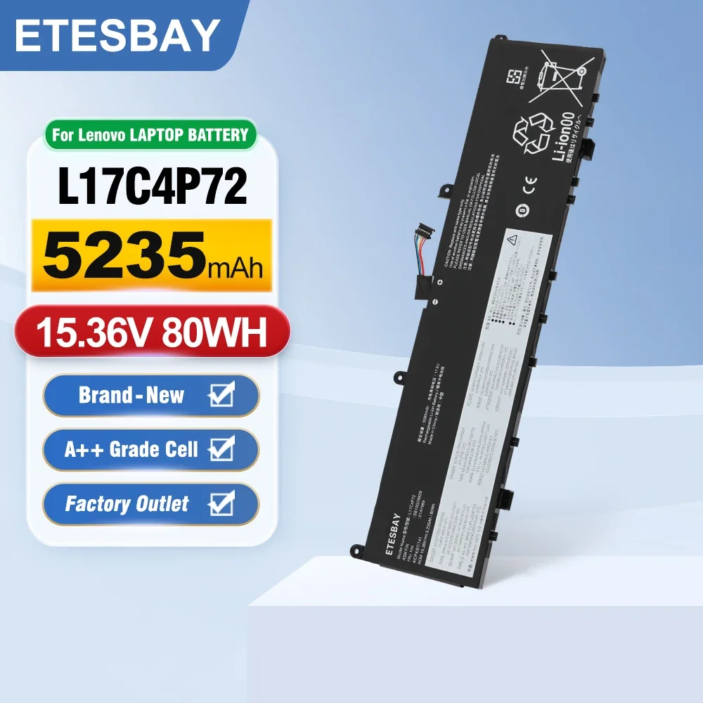 ETESBAY L17C4P72 80WH 15,36V Аккумулятор для ноутбука Lenovo ThinkPad X1 Extreme Gen 1 2 P1 Gen 2 2019 Series L17M4P72 L18M4P71
ETESBAY L17C4P72 80WH 15,36V Аккумулятор для ноутбука Lenovo ThinkPad X1 Extreme Gen 1 2 P1 Gen 2 2019 Series L17M4P72 L18M4P71