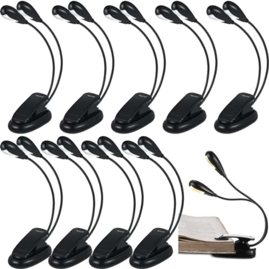 10 Pcs LED Book Light USB and AAA Battery Operated Music Stand Clip on Reading Light 4 Brightness Levels Dual Arm Clip Lamp for
10 Pcs LED Book Light USB and AAA Battery Operated Music Stand Clip on Reading Light 4 Brightness Levels Dual Arm Clip Lamp for