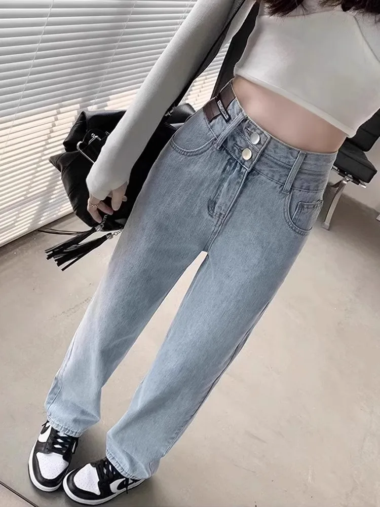 Light Wash Straight Leg Jeans Women's High Waist Loose Fit Casual Style Denim Pants Spring New Arrival Slimming Effect
Light Wash Straight Leg Jeans Women's High Waist Loose Fit Casual Style Denim Pants Spring New Arrival Slimming Effect