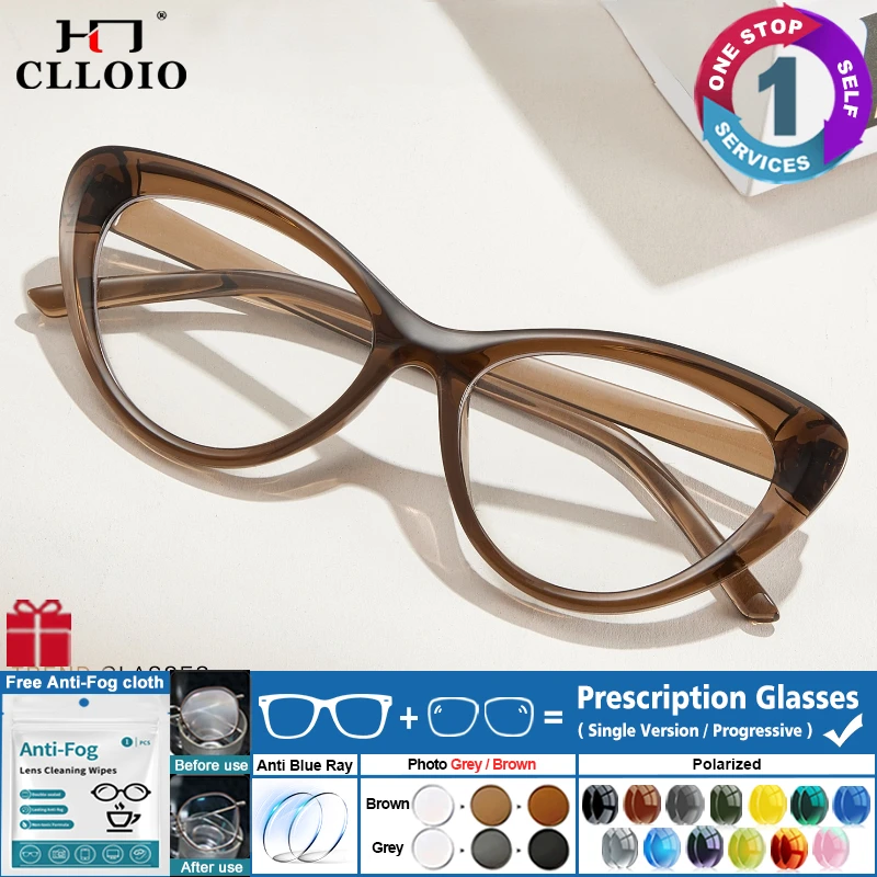 CLLOIO Women Ultralight Fashion Cat Eye Frame Prescription Glasses Facial Slimming Can Be Customized High Myopia Reading Eyewear
CLLOIO Women Ultralight Fashion Cat Eye Frame Prescription Glasses Facial Slimming Can Be Customized High Myopia Reading Eyewear