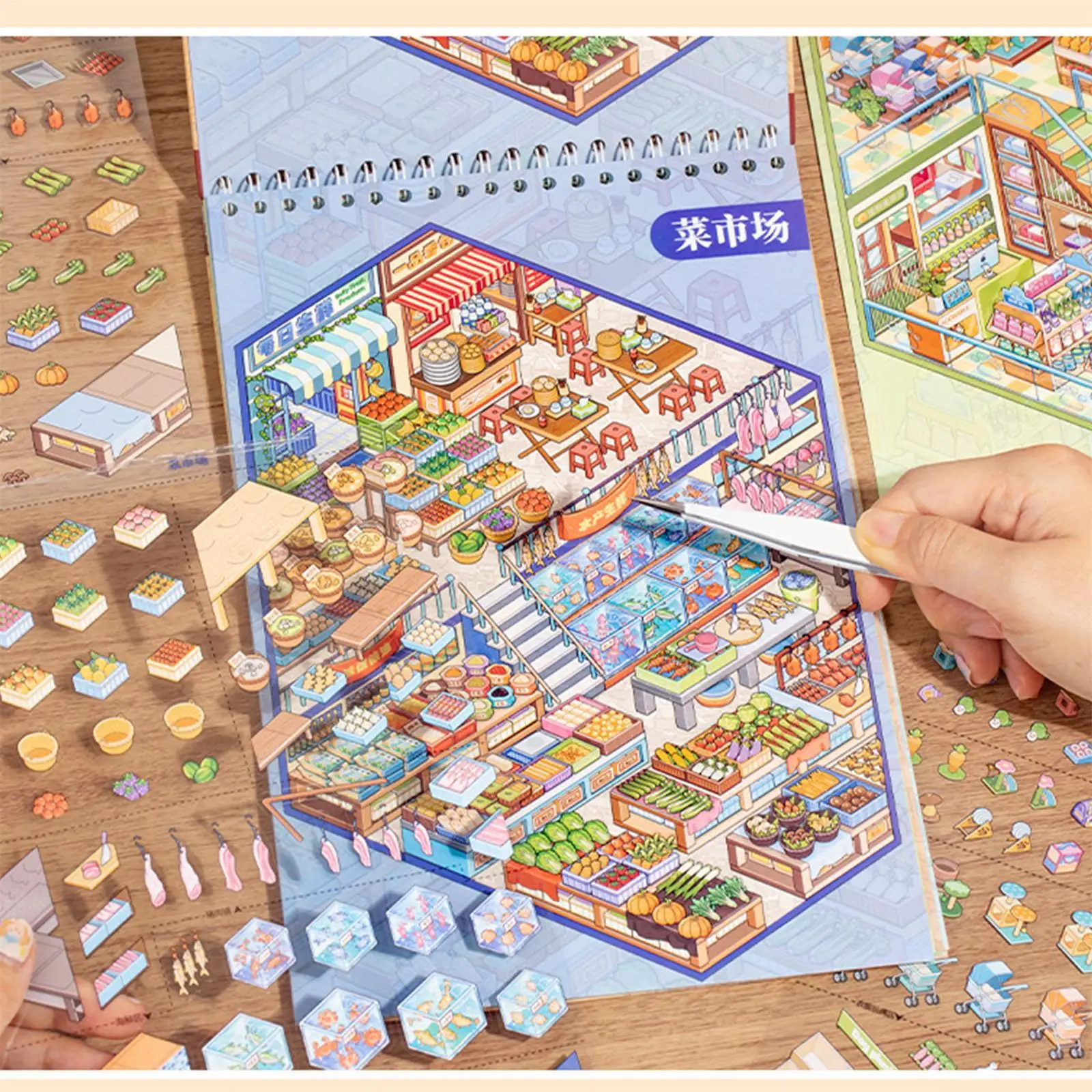 Sticker Room Scene Book Reusable 3D Visual Spiral Notebook Mini Scene Sticker Book For DIY Craft Activity Building Diary
Sticker Room Scene Book Reusable 3D Visual Spiral Notebook Mini Scene Sticker Book For DIY Craft Activity Building Diary