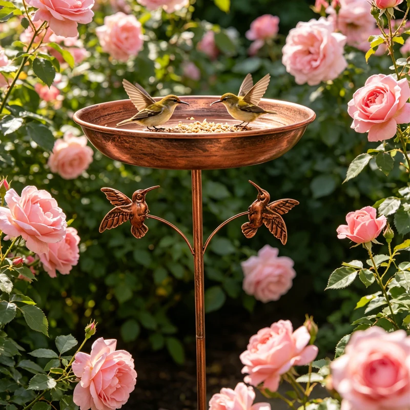 A Vintage Copper-Colored Iron Bird Bath and Feeder, Dual-Purpose, Rust-Resistant for Outdoor Use, with 5 Stable Legs, Garden and Yard Decoration, Bird Drinking and Bathing Station, Easy to Clean, Classic Garden Decoration, Outdoor Decoration, Durable Hand
A Vintage Copper-Colored Iron Bird Bath and Feeder, Dual-Purpose, Rust-Resistant for Outdoor Use, with 5 Stable Legs, Garden and Yard Decoration, Bird Drinking and Bathing Station, Easy to Clean, Classic Garden Decoration, Outdoor Decoration, Durable Hand