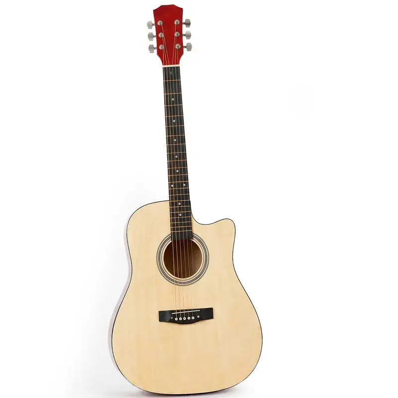 41-inch Basswood Cutaway Basswood Acoustic Folk Guitar, Natural Wood Color
41-inch Basswood Cutaway Basswood Acoustic Folk Guitar, Natural Wood Color
