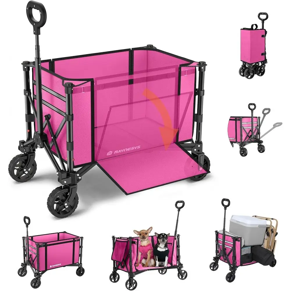 Collapsible 3-in-1 Utility Wagon with Bench, 220 lbs Capacity, 120L Storage, Ideal for Shopping, Beach, Garden, Camping, and Spo
Collapsible 3-in-1 Utility Wagon with Bench, 220 lbs Capacity, 120L Storage, Ideal for Shopping, Beach, Garden, Camping, and Spo
