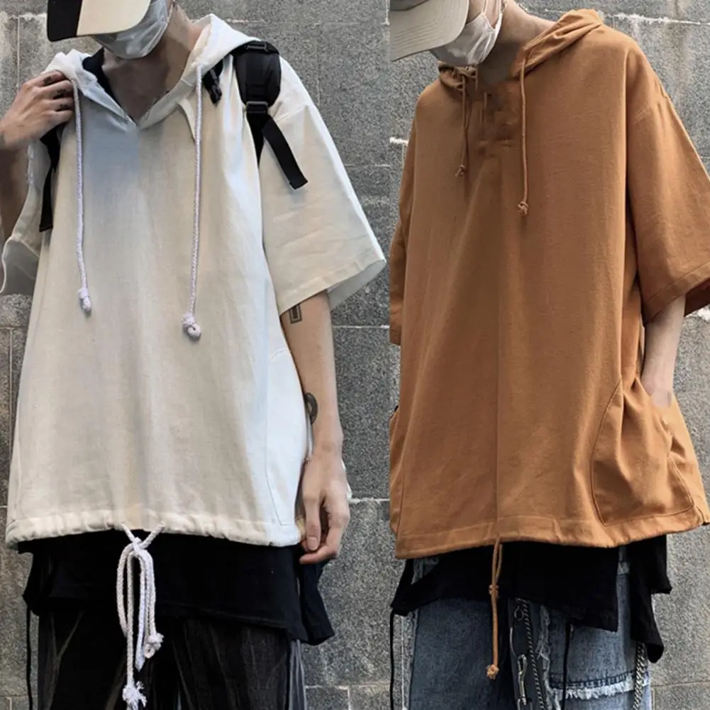 Cool Men Hoodie Solid Color Loose Type Hooded Half Sleeves Drawstring Hip Hop Men Sweatshirt Summer Tops Streetwear
Cool Men Hoodie Solid Color Loose Type Hooded Half Sleeves Drawstring Hip Hop Men Sweatshirt Summer Tops Streetwear