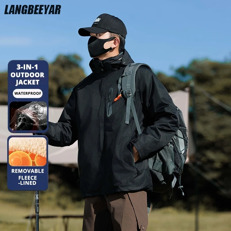 High End 3-in-1 Interchange Jacket Thick Fleece-lined Heavy Hooded Anorak Outdoor Coats Men Sports Windbreaker Casual Outerwear
High End 3-in-1 Interchange Jacket Thick Fleece-lined Heavy Hooded Anorak Outdoor Coats Men Sports Windbreaker Casual Outerwear