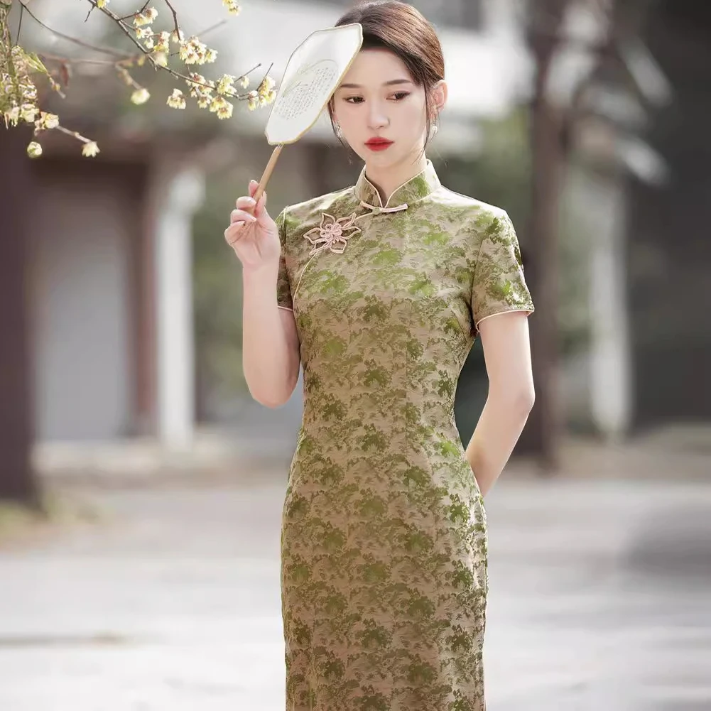 Chinese Style Qipao Clothing Short Sleeved Womens Printing Cheongsam Summer New Traditional Ethnic Dress Female
Chinese Style Qipao Clothing Short Sleeved Womens Printing Cheongsam Summer New Traditional Ethnic Dress Female