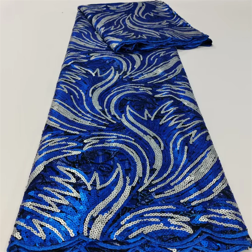 African Sequins Lace Fabric 2023 Blue High Quality Lace Nigerian French Tulle Lace Material For Wedding Dress Sewing T-130
African Sequins Lace Fabric 2023 Blue High Quality Lace Nigerian French Tulle Lace Material For Wedding Dress Sewing T-130