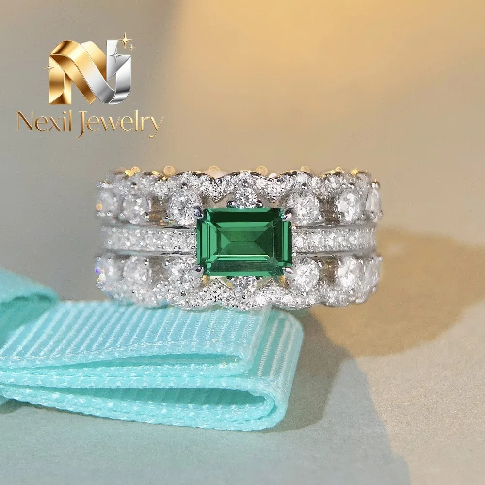 Nexil Jewelry Luxury Solid Platinum PT950 Women's Emerald Diamond Ring Cut Full Diamond Moissanite Ring
Nexil Jewelry Luxury Solid Platinum PT950 Women's Emerald Diamond Ring Cut Full Diamond Moissanite Ring