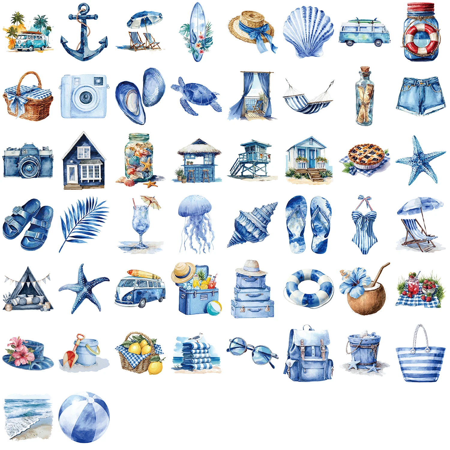 50PCS Summer Ocean Beach Theme Sticker Coastal Hawaiian Waterproof Vinyl Decal for Water Bottle Laptop Phone Skateboard Luggage
50PCS Summer Ocean Beach Theme Sticker Coastal Hawaiian Waterproof Vinyl Decal for Water Bottle Laptop Phone Skateboard Luggage