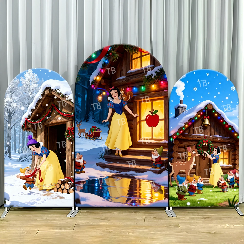 Snow White Dwarfs Winter Cottage Arch Backdrop Cover Lights Sled Scene For Kids Birthday Party Festive Cartoon Theme Photo Booth
Snow White Dwarfs Winter Cottage Arch Backdrop Cover Lights Sled Scene For Kids Birthday Party Festive Cartoon Theme Photo Booth