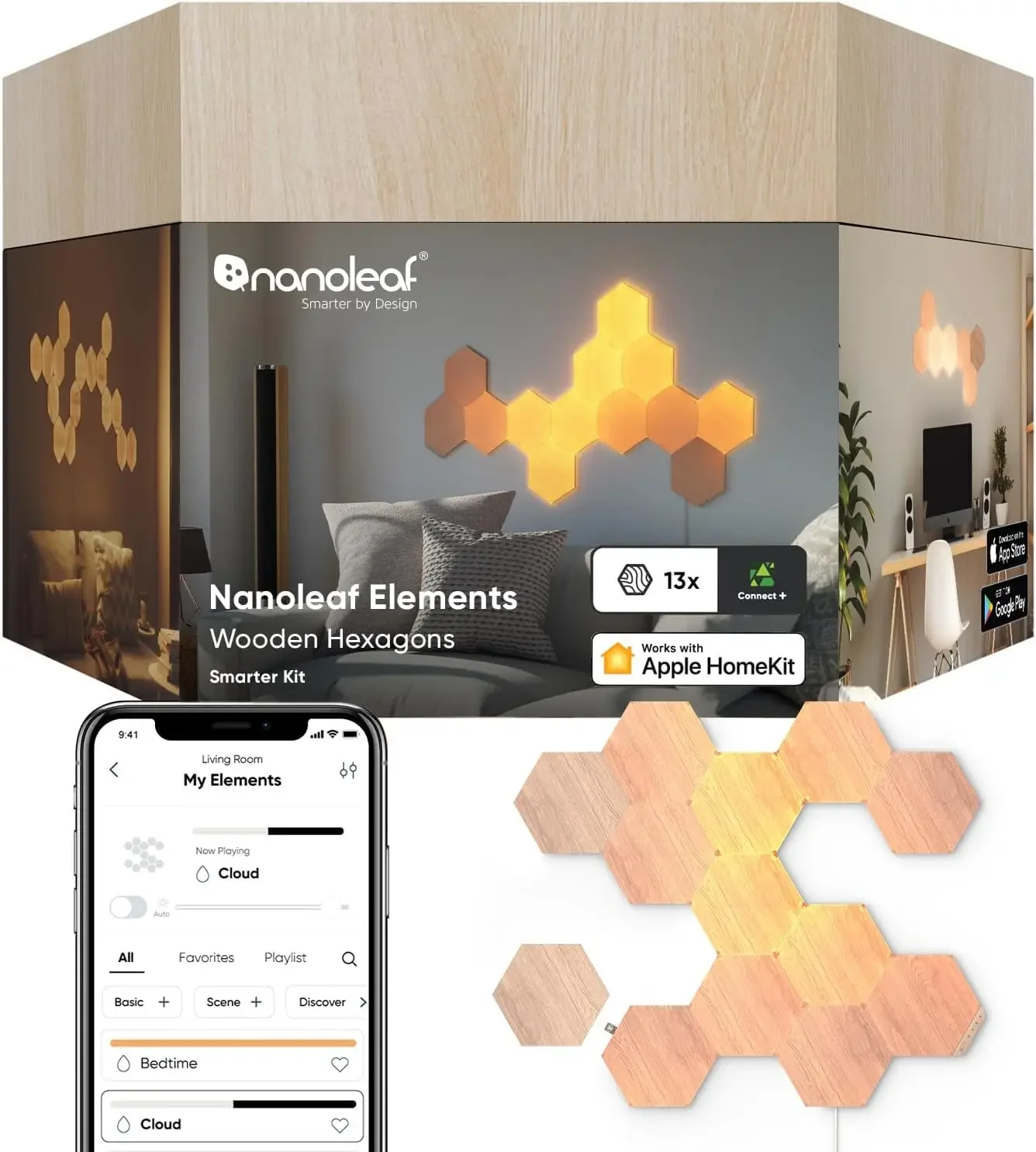 Hexagon Led Wall Lights Sync With Music Work With Voice Assistants For Living Room Home Decor
Hexagon Led Wall Lights Sync With Music Work With Voice Assistants For Living Room Home Decor