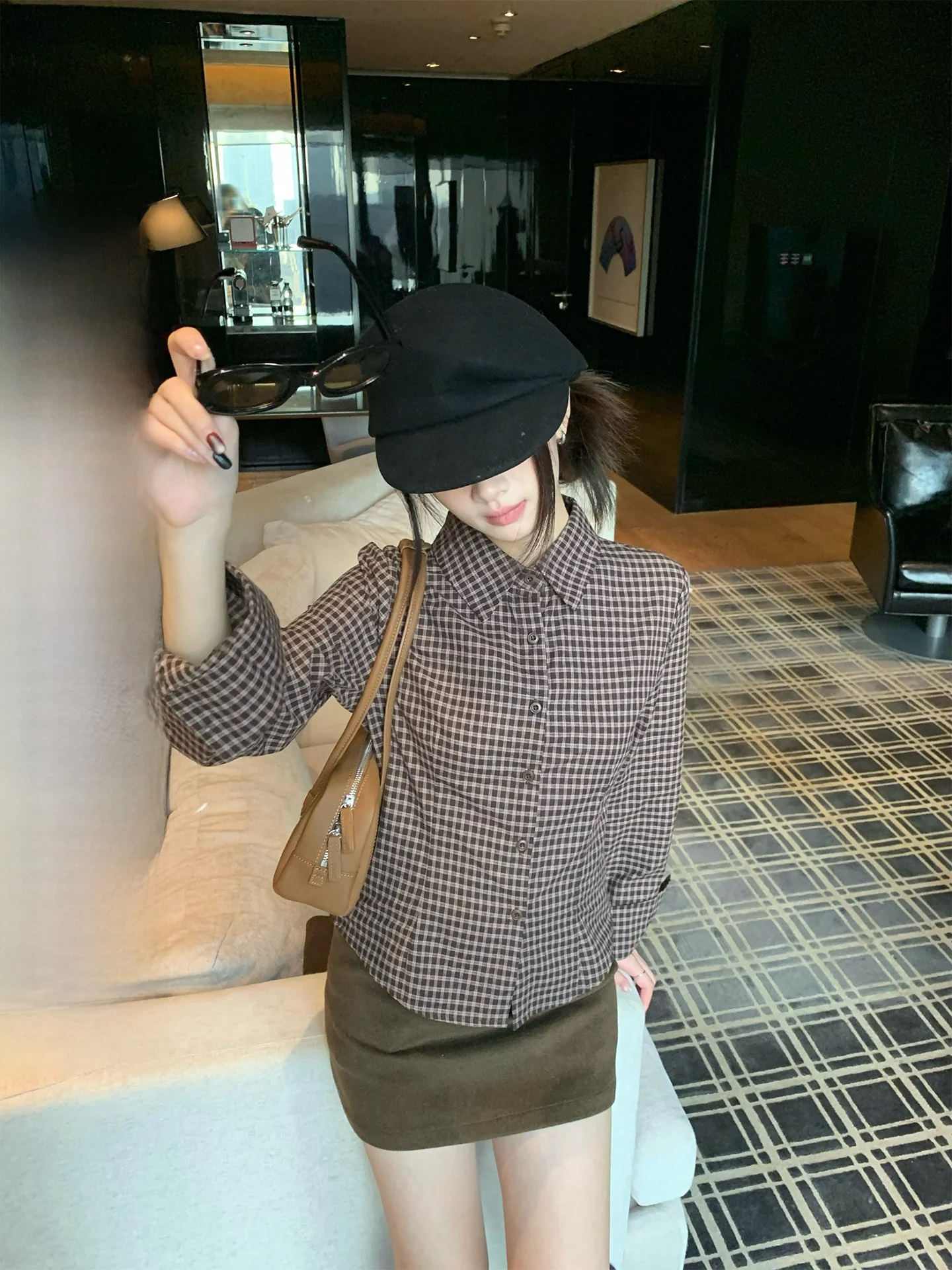 Ele Korean Sle Women's Long Sve irt Slim Fit Cheered Pattern Spring Sweet Outerwear Casual Cotton Top
Ele Korean Sle Women's Long Sve irt Slim Fit Cheered Pattern Spring Sweet Outerwear Casual Cotton Top