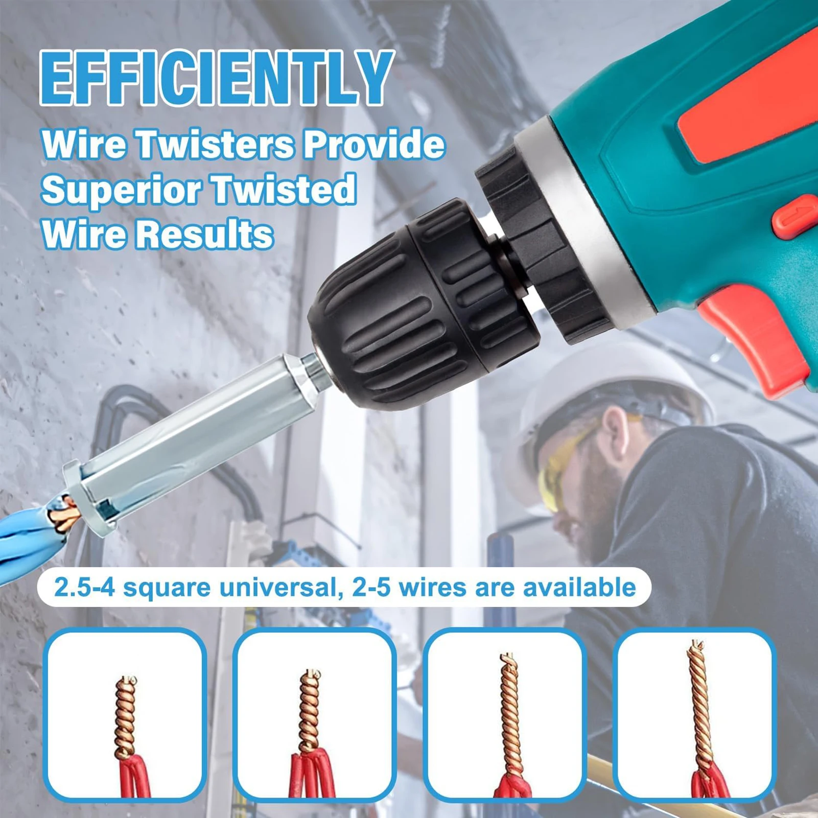 Wire Twister Wire Connector Quick Stripping Electricians Tools for Electrical Power Drill Drivers
Wire Twister Wire Connector Quick Stripping Electricians Tools for Electrical Power Drill Drivers