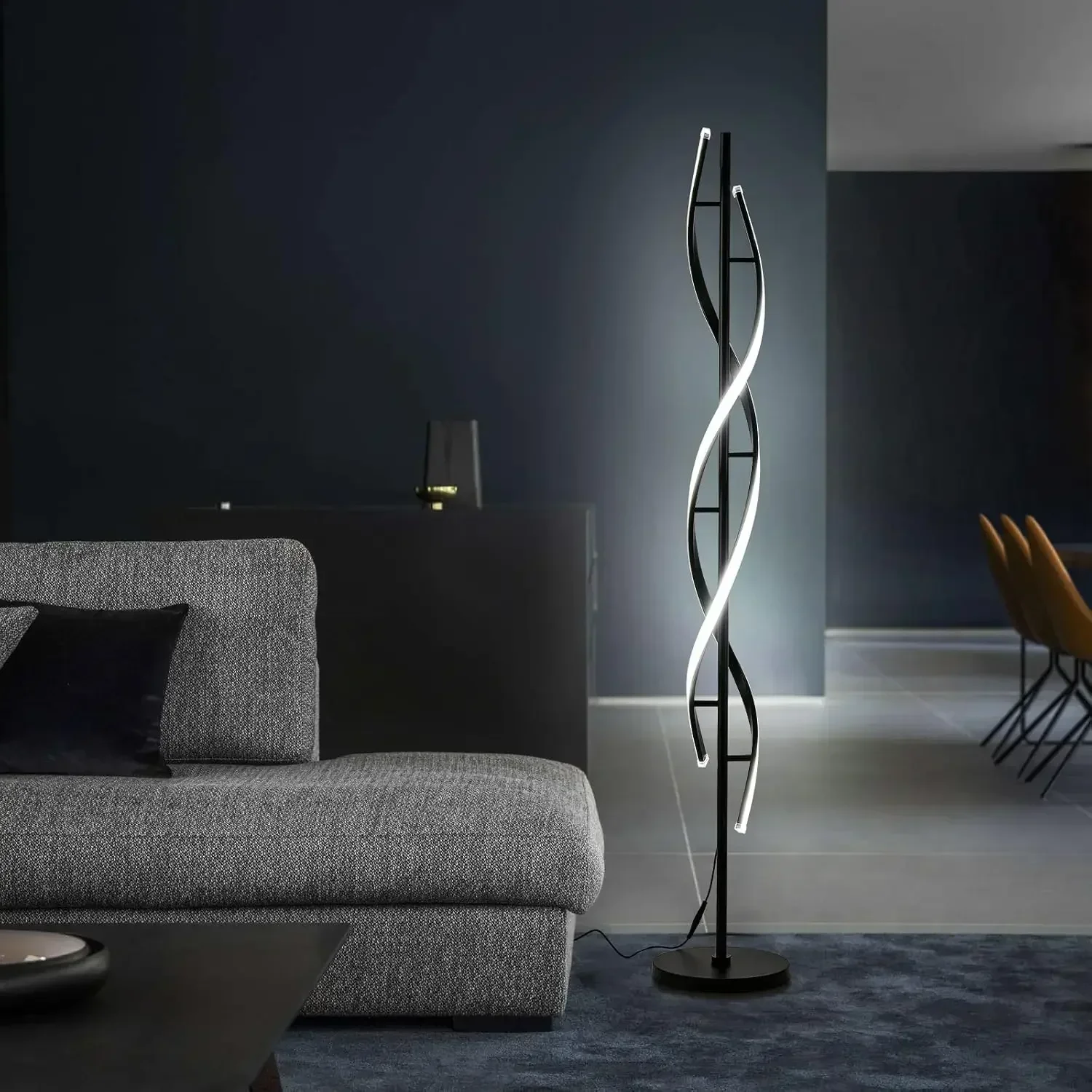 Spiral LED Floor Lamp for Bedroom,Modern Floor Lamps with Remote Control 60 Inch Dimmable Black Floor Lamp 48W Standing Lamp Tim
Spiral LED Floor Lamp for Bedroom,Modern Floor Lamps with Remote Control 60 Inch Dimmable Black Floor Lamp 48W Standing Lamp Tim
