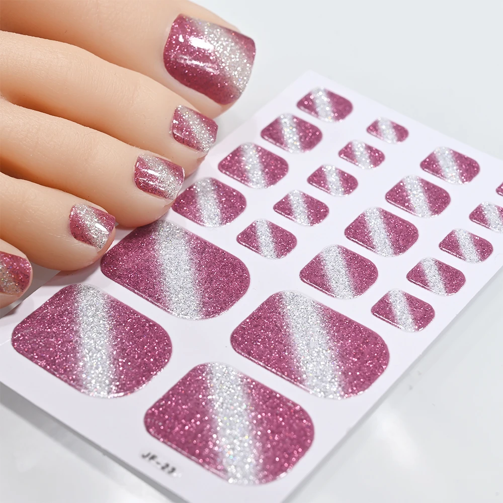 1sheet 22Tips Glitter Highlight Line Toenail Stickers 3D Full Cover Adhesive Flash Foot Nail Wraps Strips Glossy Toe Nail Decal
1sheet 22Tips Glitter Highlight Line Toenail Stickers 3D Full Cover Adhesive Flash Foot Nail Wraps Strips Glossy Toe Nail Decal