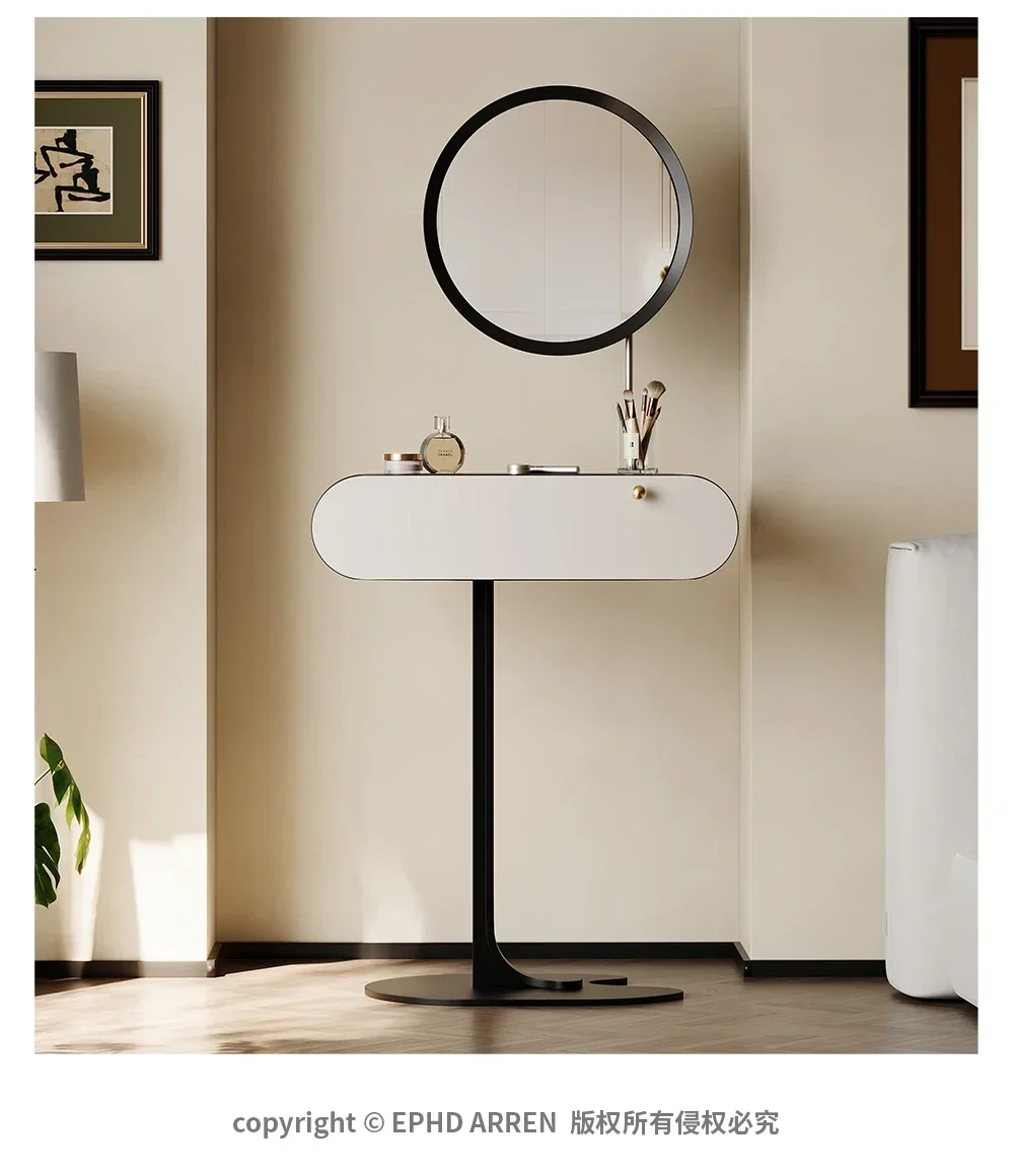 High-end minimalist dresser Italian metal paint storage bedroom rotating makeup stool
High-end minimalist dresser Italian metal paint storage bedroom rotating makeup stool