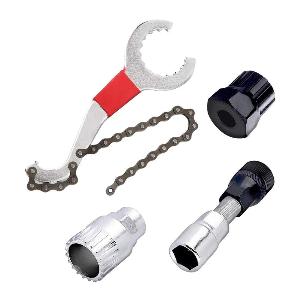 6 in 1 Multifunctional Bike Cassette Removal Tool with Crank Puller and Bottom Bearing Remover 4 Pcs Repair Tool Set
6 in 1 Multifunctional Bike Cassette Removal Tool with Crank Puller and Bottom Bearing Remover 4 Pcs Repair Tool Set