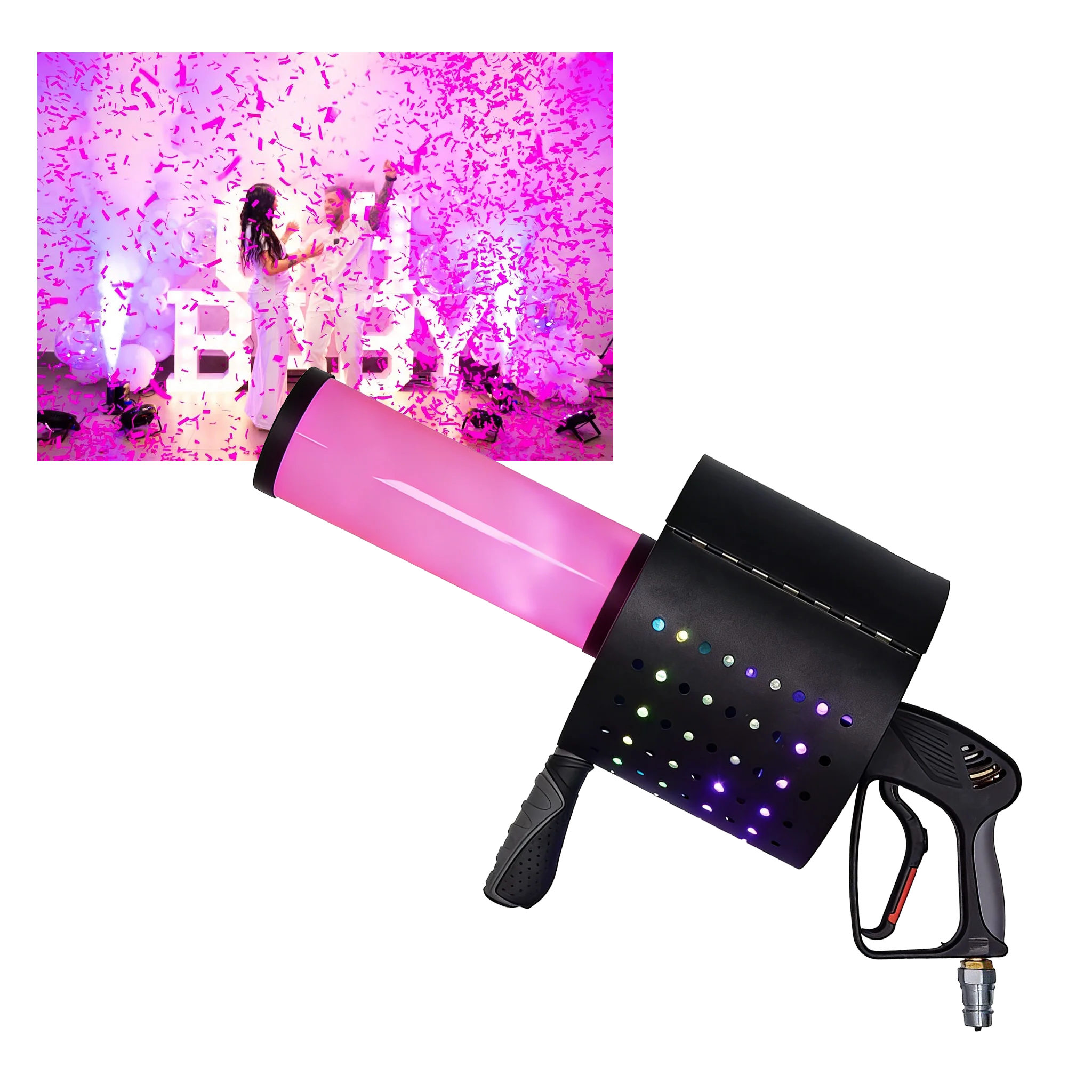 Handheld LED CO2 Confetti Cannon 20W RGB 3in1 Iron Gun Factory Direct For Party Wedding Disco Festival Celebration
Handheld LED CO2 Confetti Cannon 20W RGB 3in1 Iron Gun Factory Direct For Party Wedding Disco Festival Celebration