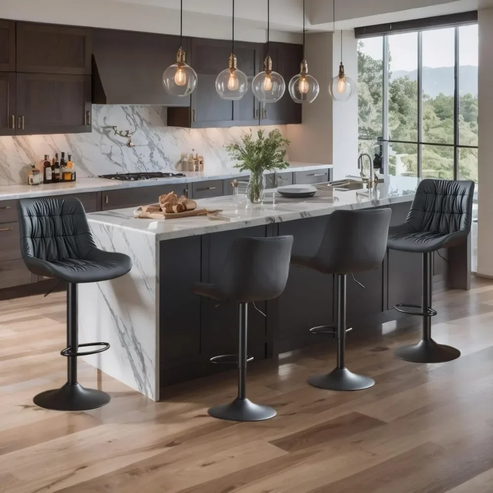 Bar Stools, Adjustable PU Leather Swivel Counter Stools with Back & Footrest, Modern Barstools – Counter Height
Bar Stools, Adjustable PU Leather Swivel Counter Stools with Back & Footrest, Modern Barstools – Counter Height