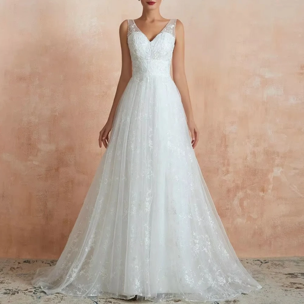 Customized V-Neck Sleeveless Wedding Dresses Elegant Celebrity Backless Dress Exquisite High Quality Prom Party Gowns for Women
Customized V-Neck Sleeveless Wedding Dresses Elegant Celebrity Backless Dress Exquisite High Quality Prom Party Gowns for Women