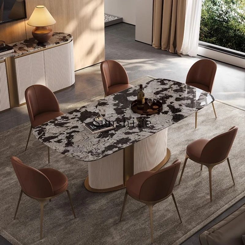 Italian light luxury rectangular natural marble dining table household large flat luxury stone dining table
Italian light luxury rectangular natural marble dining table household large flat luxury stone dining table
