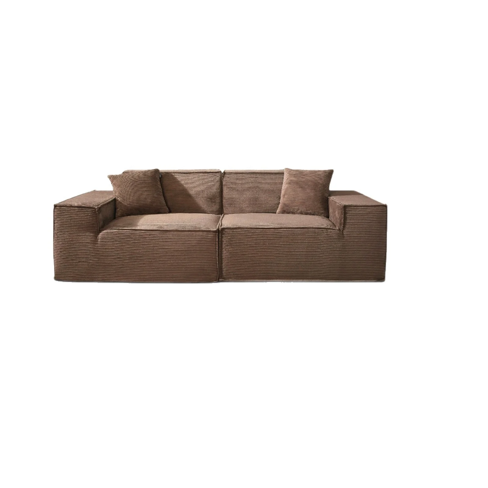 #Brown Jumbo Corduroy Modular 2 Seater Sofa Oversized Square Arm Lounge Couch with Throw Pillows for Living Room
#Brown Jumbo Corduroy Modular 2 Seater Sofa Oversized Square Arm Lounge Couch with Throw Pillows for Living Room