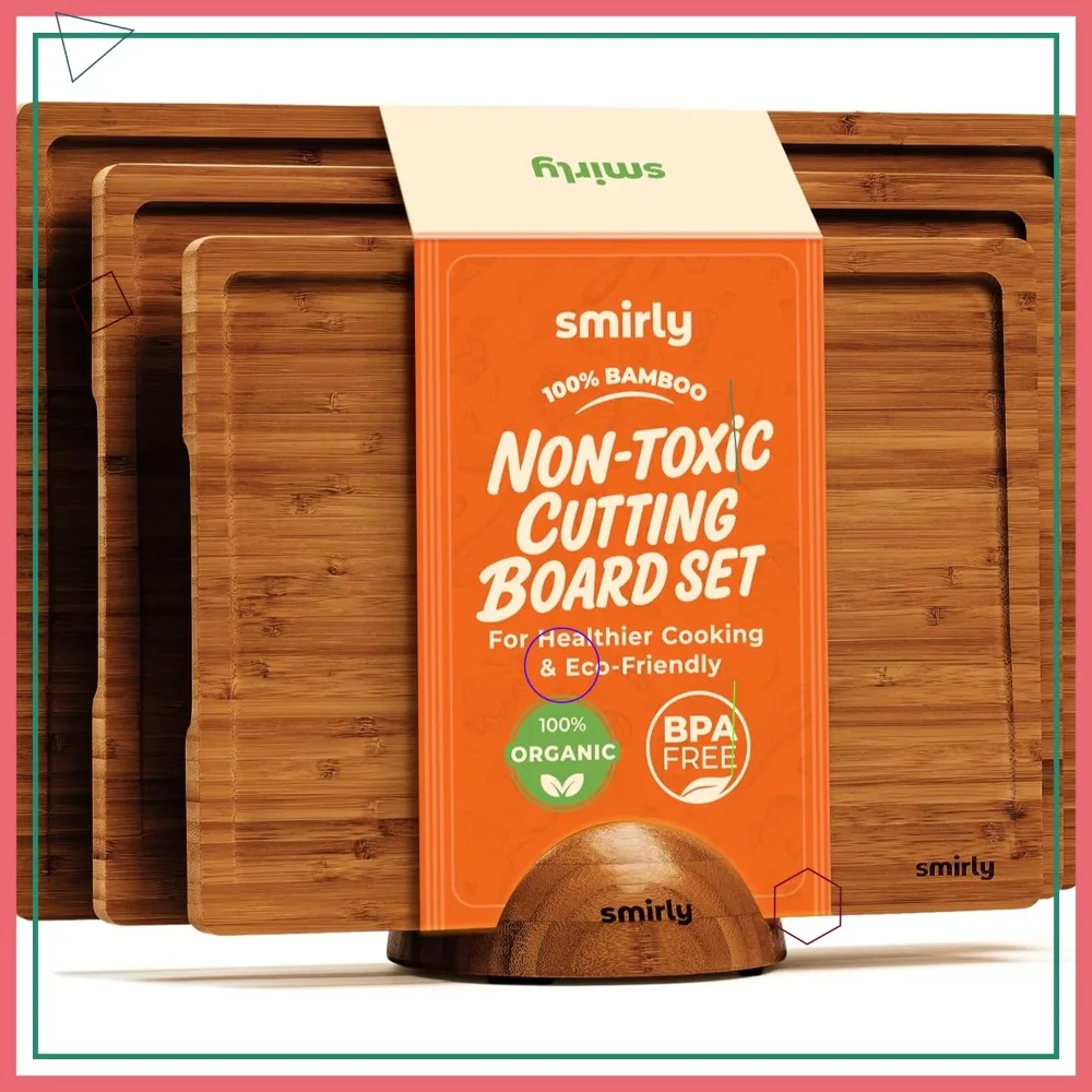Набор двусторонних деревянных разделочных досок с желобками для сока и подставкой, большой поднос для закусок, из карбонизированного бамбука, 3 шт.
Набор двусторонних деревянных разделочных досок с желобками для сока и подставкой, большой поднос для закусок, из карбонизированного бамбука, 3 шт.