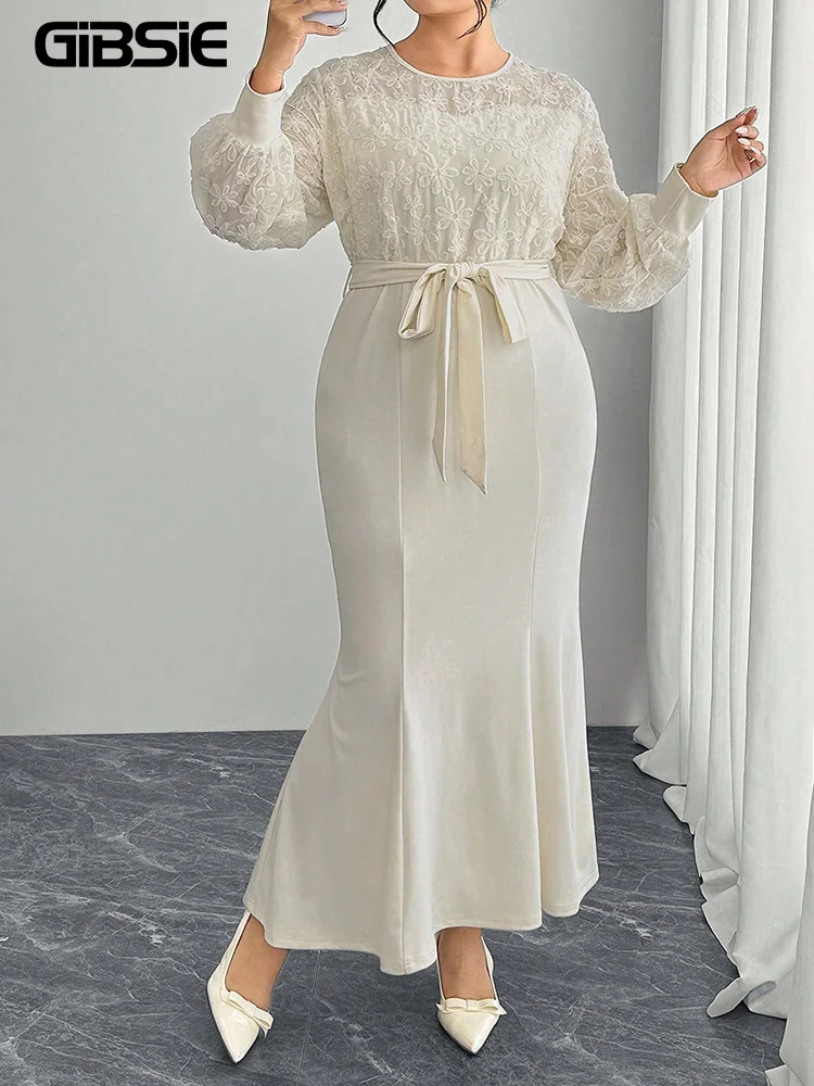 GIBSIE Plus Size O-Neck Long Sleeve Mermaid Hem Belted Dress Women Elegant High Waist Slim Vintage Party Long Dresses 2026 New
GIBSIE Plus Size O-Neck Long Sleeve Mermaid Hem Belted Dress Women Elegant High Waist Slim Vintage Party Long Dresses 2026 New