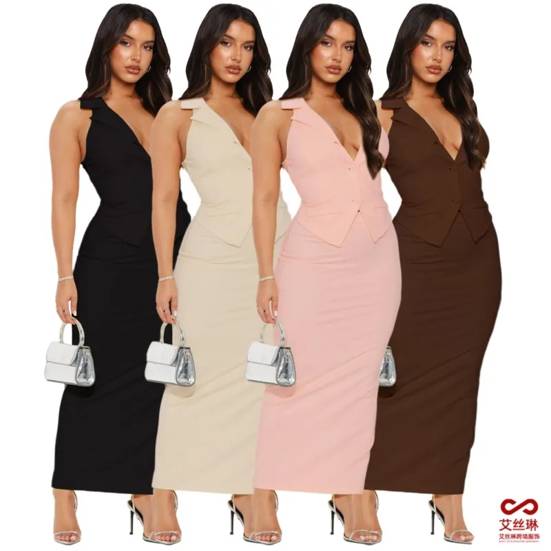 2025 Halter Tank Top Skirt Set Women 2 Piece Single Breasted Backless Bandage Vest Split Long Skirt Matching Sets Lady Outfit
2025 Halter Tank Top Skirt Set Women 2 Piece Single Breasted Backless Bandage Vest Split Long Skirt Matching Sets Lady Outfit