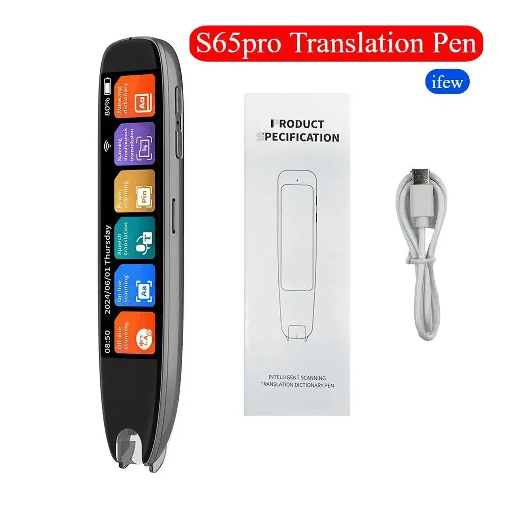 S65pro Translation Pen Scan Reader Device Text Scanning Reading Translator Dictionary WiFi/BT Connection Online Photo Translate
S65pro Translation Pen Scan Reader Device Text Scanning Reading Translator Dictionary WiFi/BT Connection Online Photo Translate