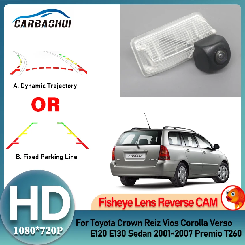 140-градусная камера заднего вида HD 1080x720P для Toyota Crown Reiz Vios Corolla Verso E120 E130 седан 2001 ~ 2007 Premio T260 «рыбий глаз»
140-градусная камера заднего вида HD 1080x720P для Toyota Crown Reiz Vios Corolla Verso E120 E130 седан 2001 ~ 2007 Premio T260 «рыбий глаз»