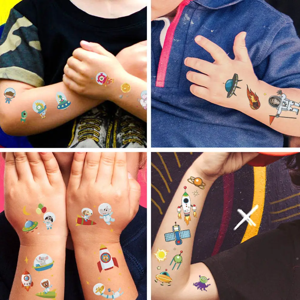10 Sheets Temporary Tattoos Kids Cartoon Stickers Waterproof Disposable Child Party Favor Fun Safe Spaceship Theme
10 Sheets Temporary Tattoos Kids Cartoon Stickers Waterproof Disposable Child Party Favor Fun Safe Spaceship Theme