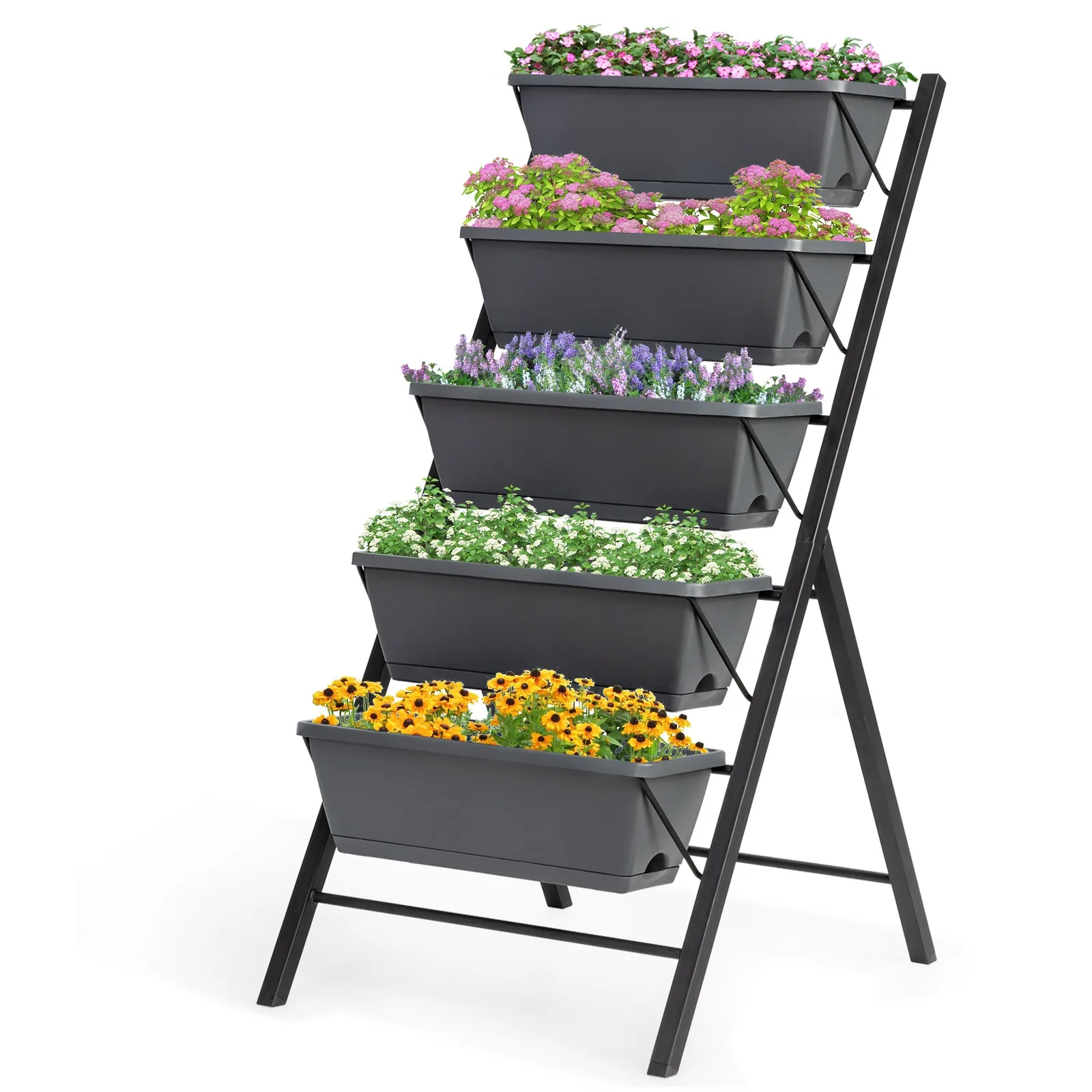 4 FT Vertical Raised Garden Bed 5-Tier Planter Box for Patio Balcony Flower Herb
4 FT Vertical Raised Garden Bed 5-Tier Planter Box for Patio Balcony Flower Herb
