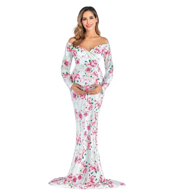 Shoulderless Maternity Dresses Floral Long Pregnant Women Pregnancy Dress Photography Props Maxi Maternity Gown For Photo Shoots
Shoulderless Maternity Dresses Floral Long Pregnant Women Pregnancy Dress Photography Props Maxi Maternity Gown For Photo Shoots
