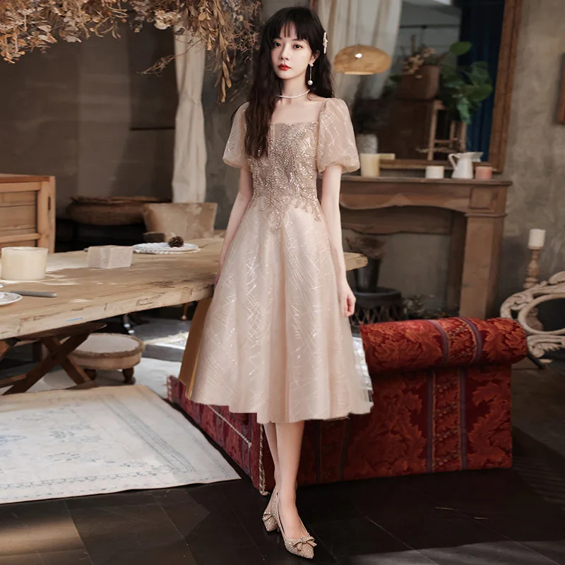 Champagne Evening Gown Host Luxury mat High-End Adult Ceremony Maid of Dr Faionable V-Ne Princ Skirt
Champagne Evening Gown Host Luxury mat High-End Adult Ceremony Maid of Dr Faionable V-Ne Princ Skirt