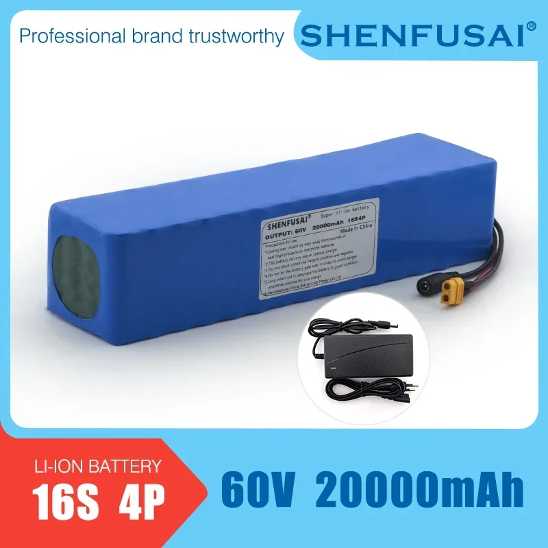 60V lithium battery pack 16S4P 1000W-2500W electric bicycle wheelchair motorcycle scooter energy storage battery+67.2V charger
60V lithium battery pack 16S4P 1000W-2500W electric bicycle wheelchair motorcycle scooter energy storage battery+67.2V charger
