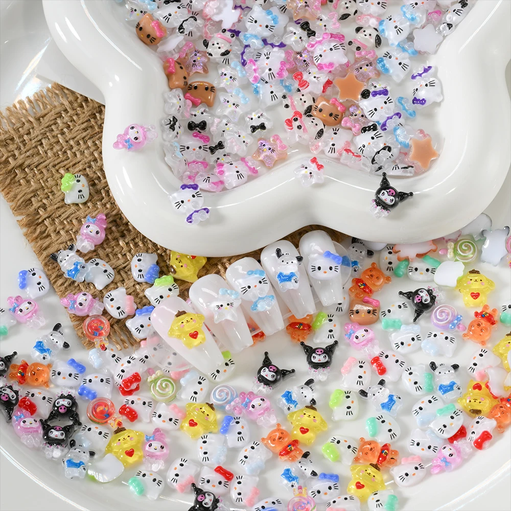 12Grids 3D Kawaii Hello Kitty Nail Charms Leopard Kitty Kuromi Star Bow Tanning Kitty Nail Art Rhinestone for Salon DIY Manicure
12Grids 3D Kawaii Hello Kitty Nail Charms Leopard Kitty Kuromi Star Bow Tanning Kitty Nail Art Rhinestone for Salon DIY Manicure