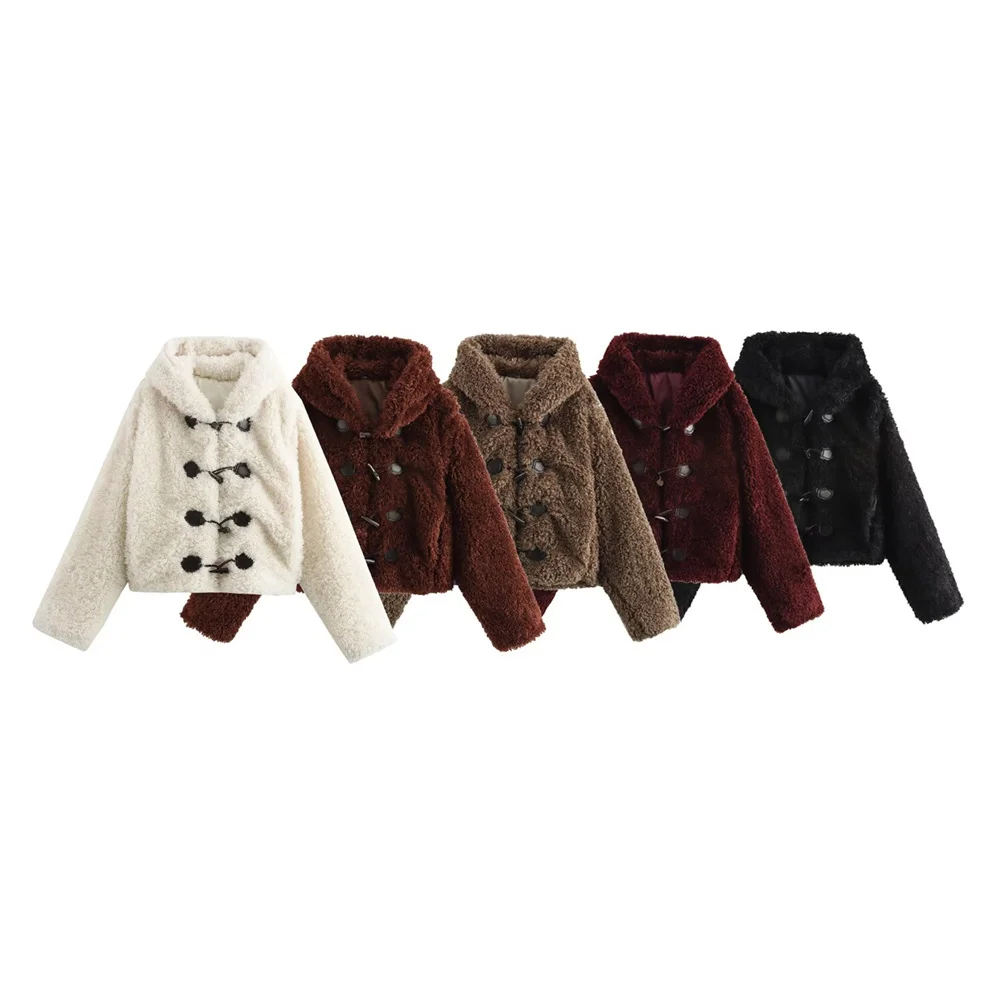 ZARF2024 autumn and winter new women's double-breasted horn button hooded plush short coat loose slim warm jacket coat
ZARF2024 autumn and winter new women's double-breasted horn button hooded plush short coat loose slim warm jacket coat