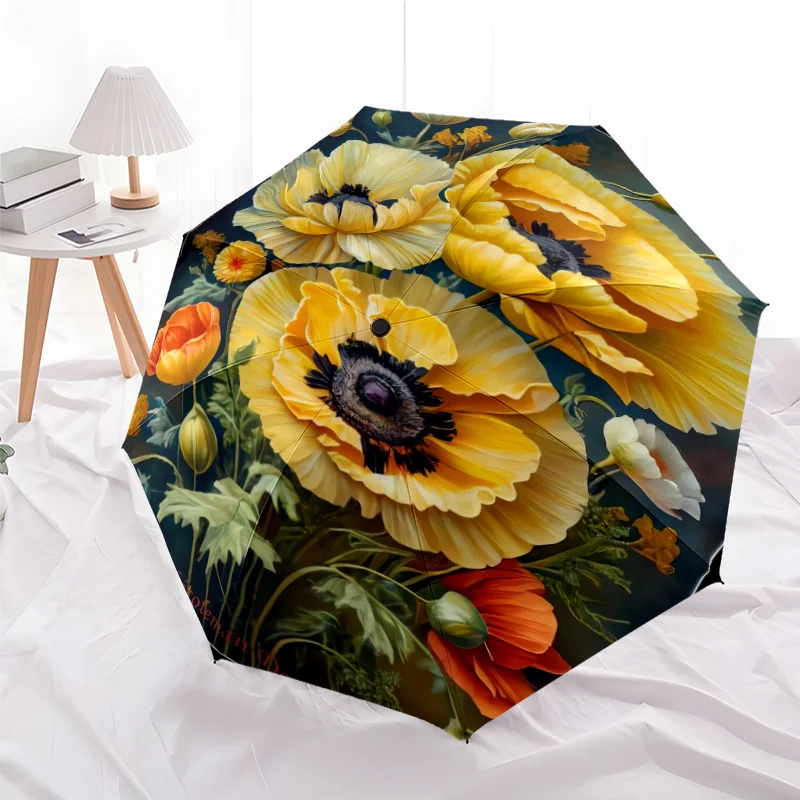 8-Rib Automatic Open/Close Umbrella with Windproof & Portable Design - Large Yellow Poppies & Green Foliage Floral Print, Dura
8-Rib Automatic Open/Close Umbrella with Windproof & Portable Design - Large Yellow Poppies & Green Foliage Floral Print, Dura
