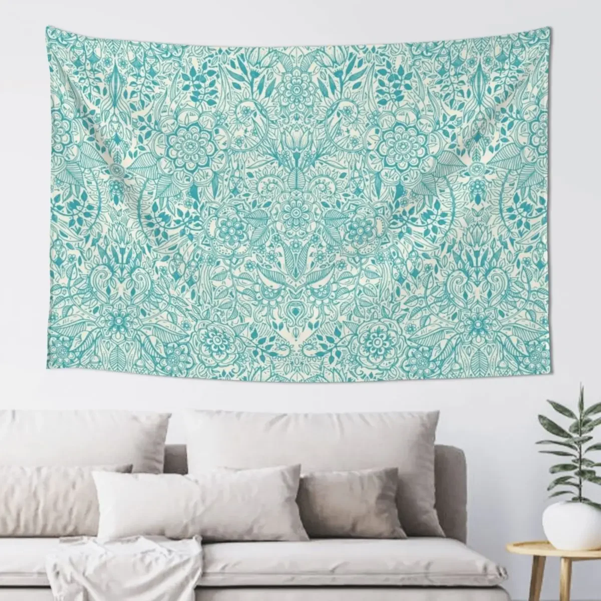 Detailed Floral Pattern in Teal and Cream Tapestry Carpet On The Wall Bedroom Deco Tapestry
Detailed Floral Pattern in Teal and Cream Tapestry Carpet On The Wall Bedroom Deco Tapestry