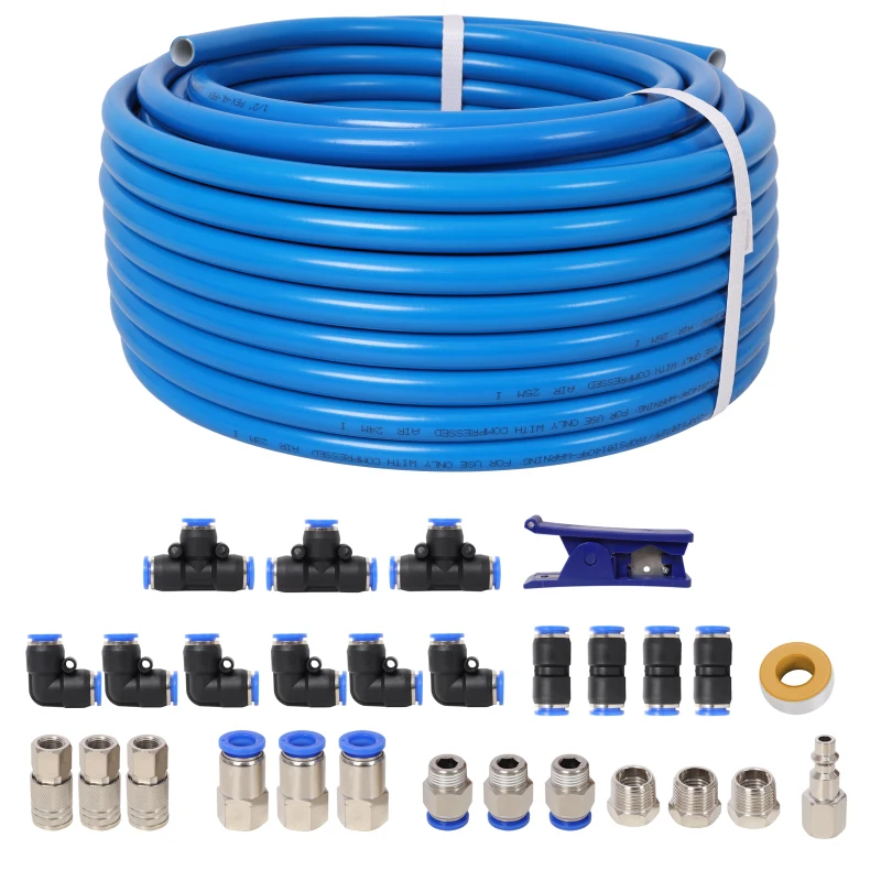 1/2 Inch OD×60 Feet PU Air Tube Kit,Garage Air Compressor Accessories Kit,Industrial Type Quick Connect Coupler and Plug,Blue Tu
1/2 Inch OD×60 Feet PU Air Tube Kit,Garage Air Compressor Accessories Kit,Industrial Type Quick Connect Coupler and Plug,Blue Tu
